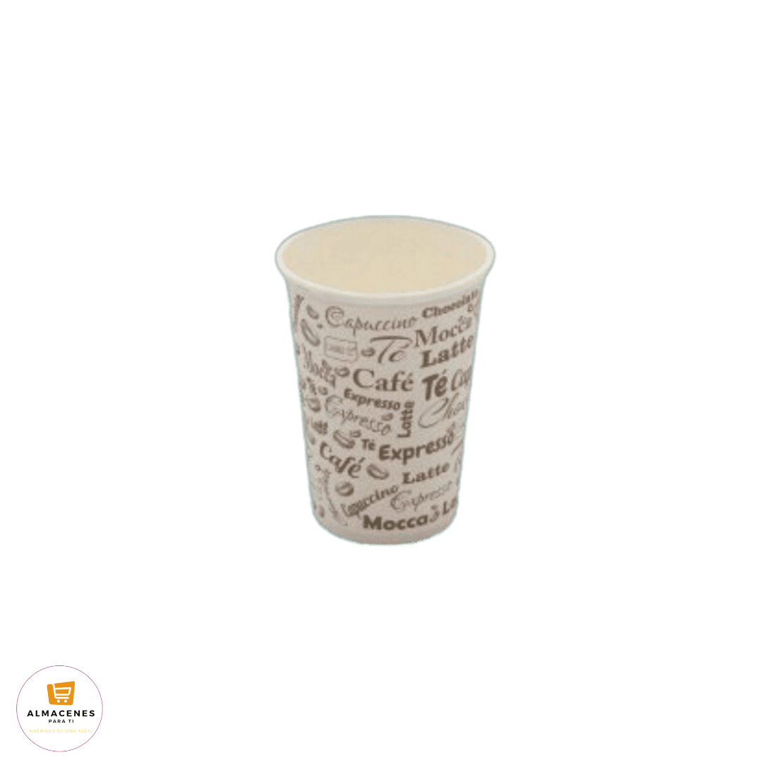 Vaso 12oz  Diseño Bebidas Calientes  1000 Unidades